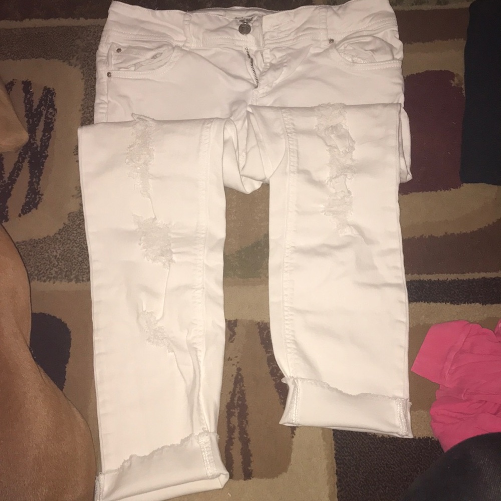 Charlotte Russe ripped white jeans
